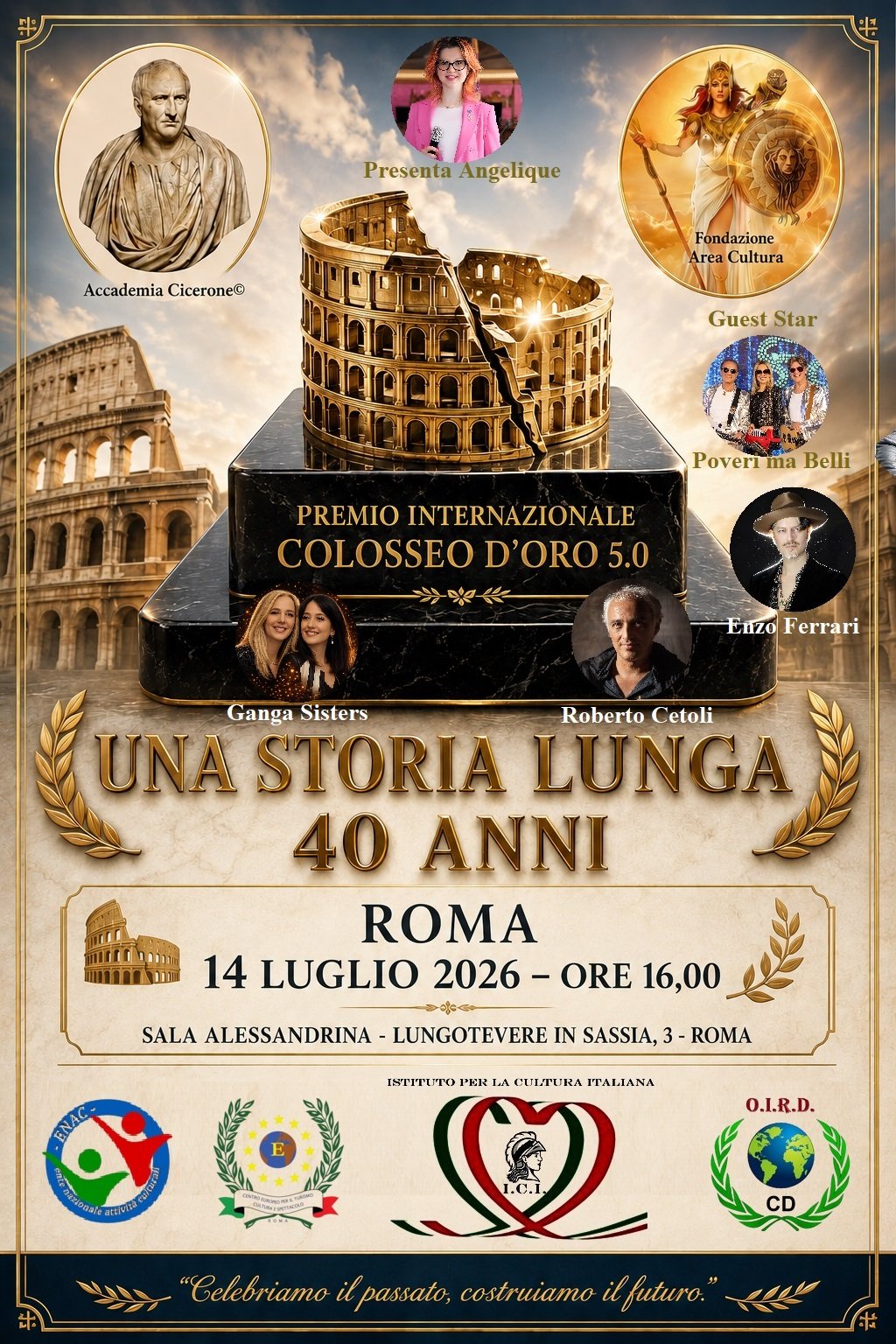 Premio Colosseo d'Oro 5.0: i premiati del 14 luglio a Roma